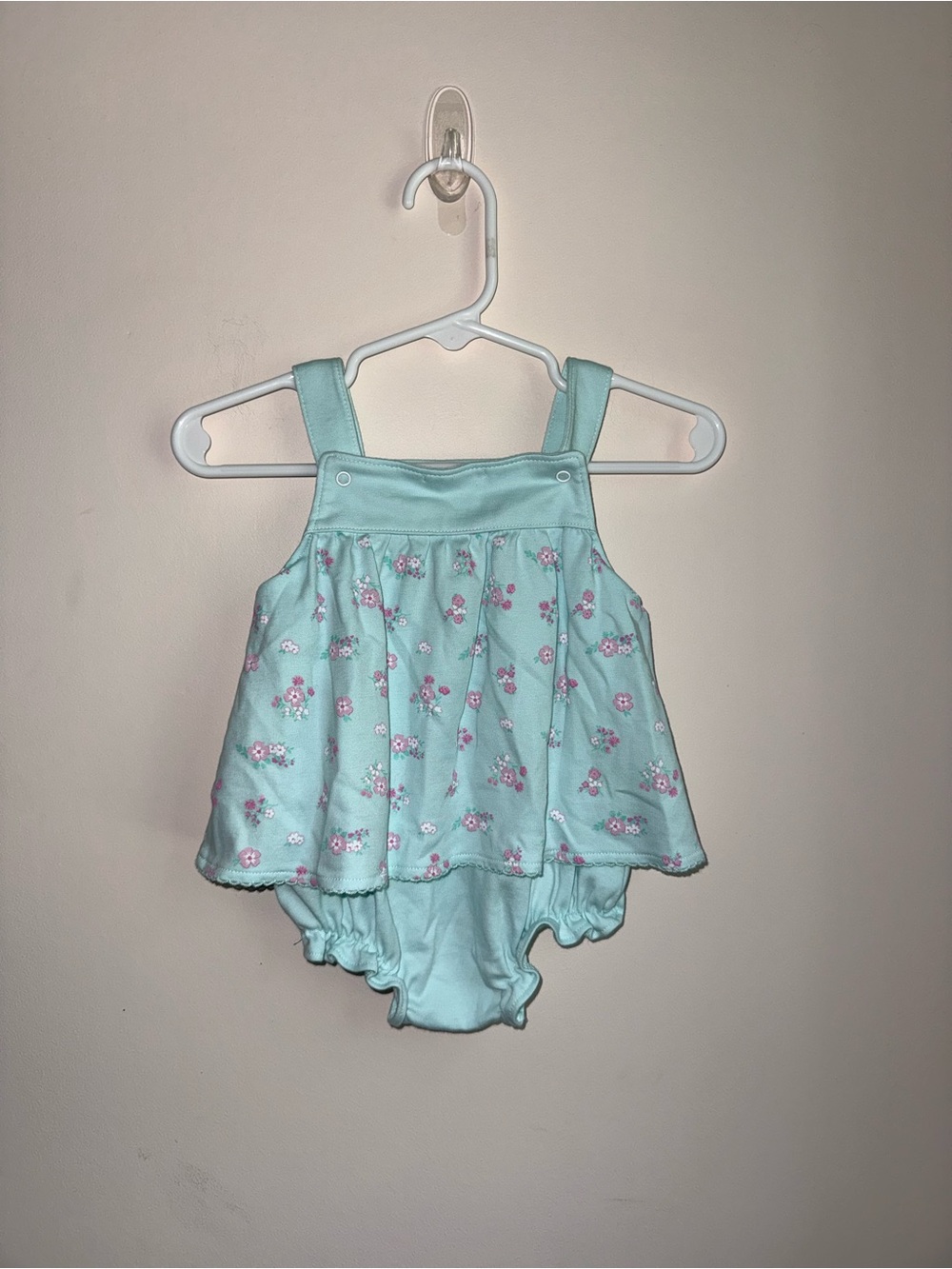Kissy Kissy Mint Floral Sleeveless Baby Romper - Picture 4 of 5